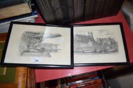 TWO BLACK AND WHITE PRINTS, VIEWS OF CROMER