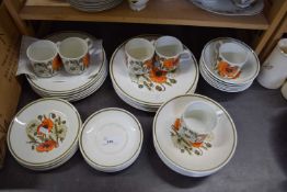 A QUANTITY OF MEAKIN POPPY PATTERN TABLE WARE