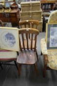 PAIR ELM SEATED KITCHEN CHAIRS