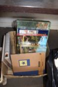 ONE BOX OF JIGSAW PUZZLES, PHOTO ALBUMS ETC