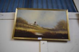 CONTEMPORARY SCHOOL PAIR OF STUDIES RURAL LANDSCAPES, OIL ON BOARD, INITIALLED " J M M G"