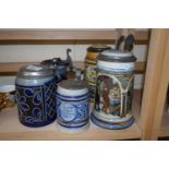 COLLECTION OF GERMAN BEER STEINS