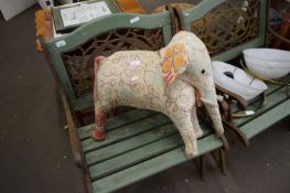VINTAGE FABRIC COVERED TOY ELEPHANT
