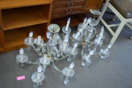 PAIR OF 20TH CENTURY CLEAR GLASS CHANDELIERS