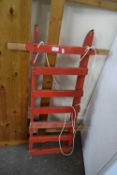RED PAINTED WOODEN SLEDGE
