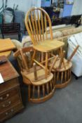 SET OF FOUR KITCHEN CHAIRS PLUS ONE OTHER (5)