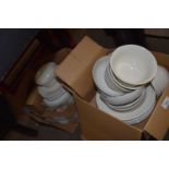 QUANTITY OF PORTUGUESE CREAM GLAZED TABLE WARES