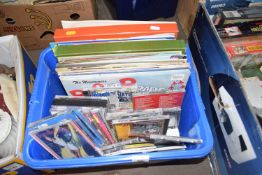 ONE BOX OF VARIOUS RECORDS, CD'S ETC
