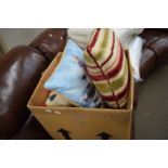BOX OF ASSORTED CUSHIONS
