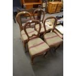 SET OF FOUR VICTORIAN BALLOON BACK DINING CHAIRS PLUS ONE OTHER