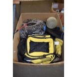 BOX OF VARIOUS MOTORCYCLE JACKETS AND OTHER ASSORTED ITEMS