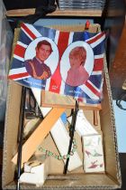 BOX OF MIXED ITEMS TO INCLUDE WADE WHIMSIES, ROYAL WEDDING 1981 COLLECTABLES AND OTHER ASSORTED