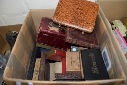 BOX OF MIXED ITEMS CRIBBAGE BOARD, CUTLERY CASES