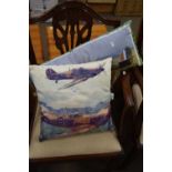 THREE RAF THEMED CUSHIONS