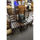 SET OF SIX MODERN ERCOL LADDER BACK CHAIRS