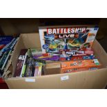 BOX OF VARIOUS BOARD GAMES, PUZZLES ETC