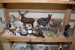 COLLECTION OF VARIOUS ASSORTED ANIMAL ORNAMENTS, FIGURINES ETC