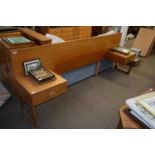 RETRO MID CENTURY TEAK HEADBOARD WITH INTEGRAL BEDSIDE CABINET