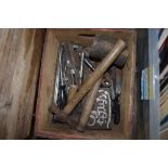 WOODEN CASE OF ASSORTED TOOLS