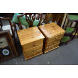 PAIR OF PINE BEDSIDE CABINETS