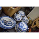 QUANTITY OF BOOTHS REAL OLD WILLOW PATTERN TABLE WARES