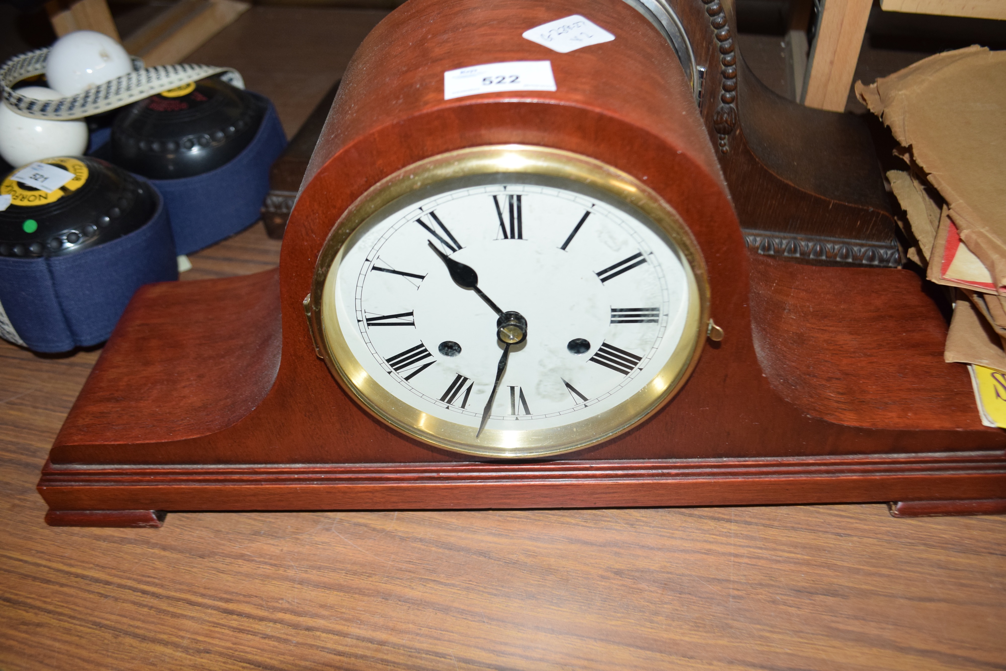 TWO DOME TOPPED MANTEL CLOCKS - Image 5 of 6