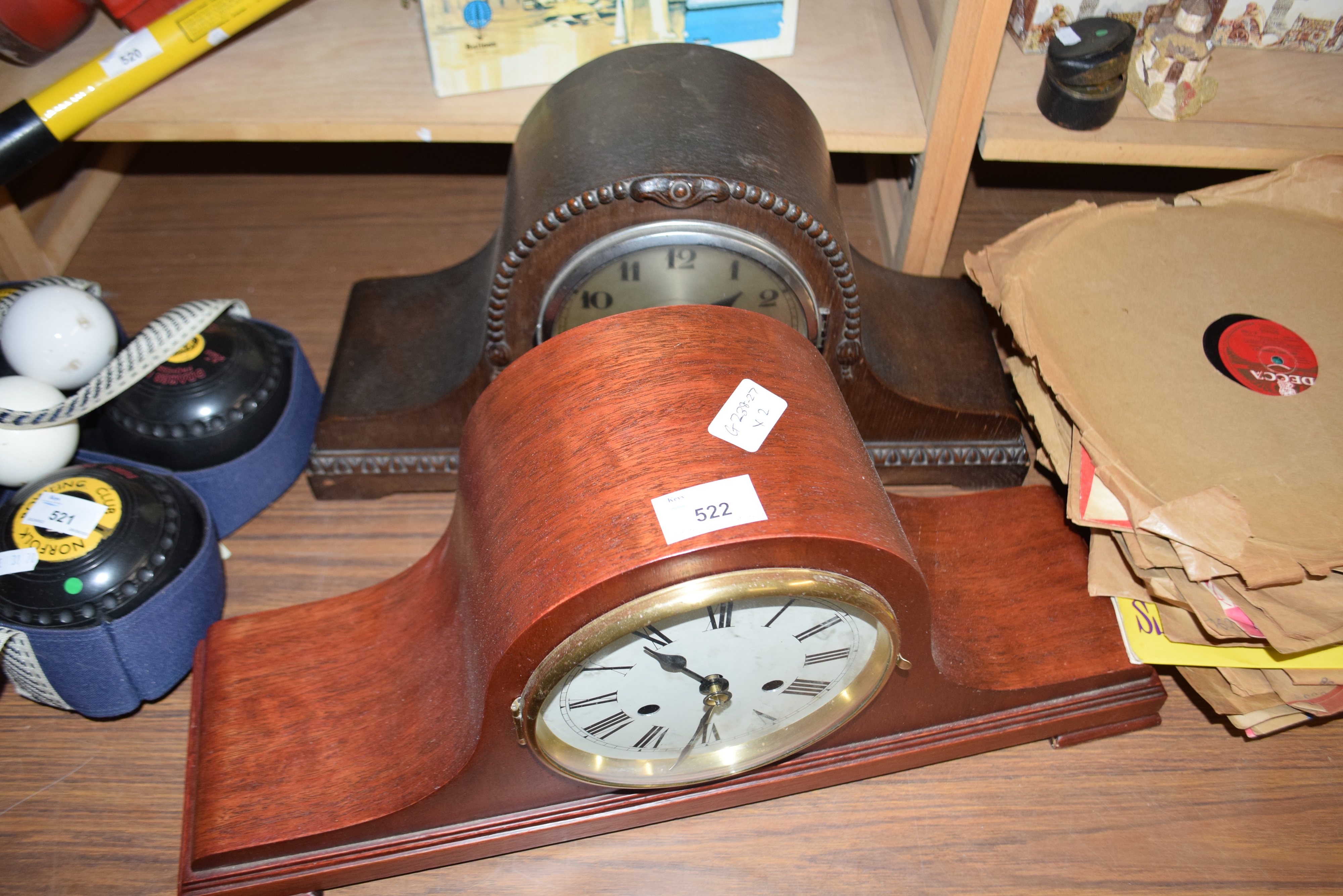 TWO DOME TOPPED MANTEL CLOCKS - Image 4 of 6