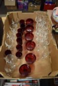 BOX OF VARIOUS DRINKING GLASSES