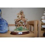 BORDER FINE ARTS MODEL MARCH HARES, MODEL NUMBER B1074, WITHOUT BOX, APPEARS IN UNDAMAGED CONDITION