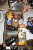 BOX OF VARIOUS VINTAGE BOTTLES AND OTHER ITEMS