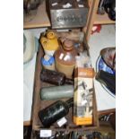 BOX OF VARIOUS VINTAGE BOTTLES AND OTHER ITEMS