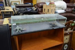 DISPLAY CASE CONTAINING VARIOUS MODEL AIRCRAFT