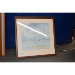 HUGH BRANDON-COX, TWO COLOURED PRINTS, FRAMED AND GLAZED