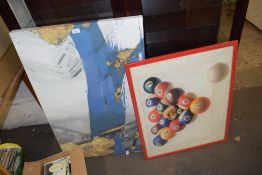 ABSTRACT CANVAS PRINT AND A PRINT OF POOL BALLS