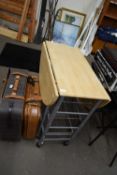 METAL FRAMED DROP LEAF KITCHEN TABLE