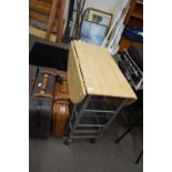 METAL FRAMED DROP LEAF KITCHEN TABLE