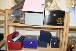 LARGE COLLECTION OF VARIOUS BOXED GLASS WARES TO INCLUDE STUART, EDINBURGH CRYSTAL AND OTHERS