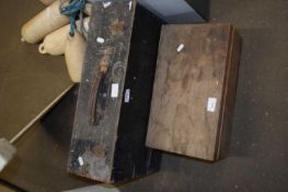 MIXED LOT: TWO WOODEN TOOL BOXES AND CONTENTS