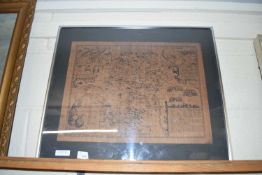 FRAMED REPRODUCTION MAP OF HERTFORDSHIRE