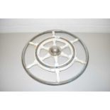 METAL AND WOOD BOAT WHEEL