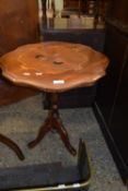 REPRODUCTION CONTINENTAL WINE TABLE ON TRIPOD BASE