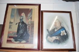 TWO CHROMOLITHOGRAPH PRINTS, QUEEN VICTORIA, FRAMED AND GLAZED