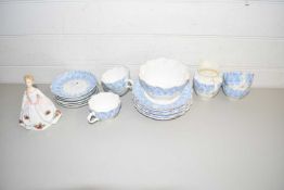 QUANTITY OF EDWARDIAN TEA WARES AN A SMALL FIGURINE