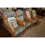 FOUR BAMBOO FRAMED CONSERVATORY CHAIRS