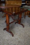 VICTORIAN MAHOGANY RECTANGULAR SIDE TABLE WITH TURNED DECORATION, 70 CM HIGH