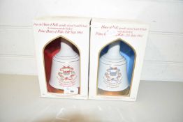 BELLS SCOTCH WHISKEY, TWO COMMEMORATIVE WADE DECANTERS TO COMMEMORATE THE BIRTHS OF PRINCE WILLIAM