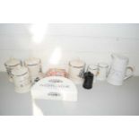 MIXED LOT: VARIOUS POTTERY STILTON JARS AND OTHER ITEMS