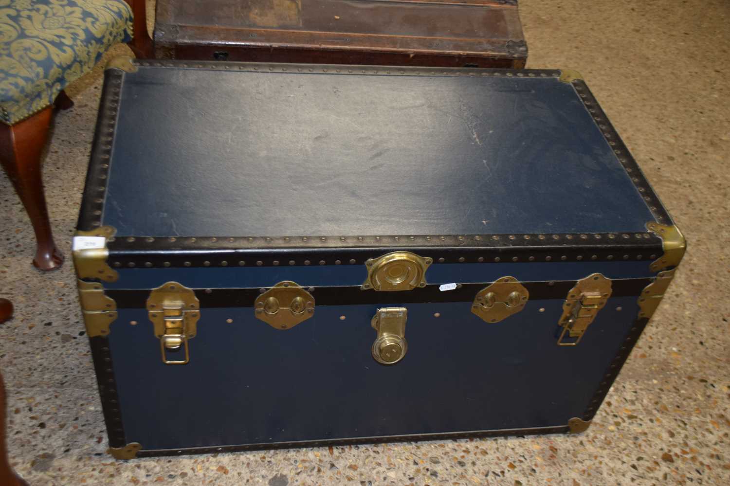 METAL BOUND TRUNK, 90 CM WIDE