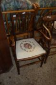 LATE 19TH CENTURY TAPESTRY SEATED ARMCHAIR