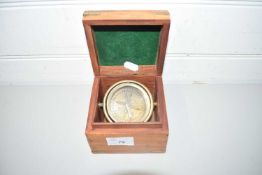 REPRODUCTION BRASS COMPASS IN HARDWOOD CASE